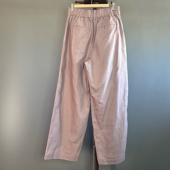 Nwot Madewell Linen Blend Mauve Wide Leg Pants Sz 4 - Picture 4 of 6